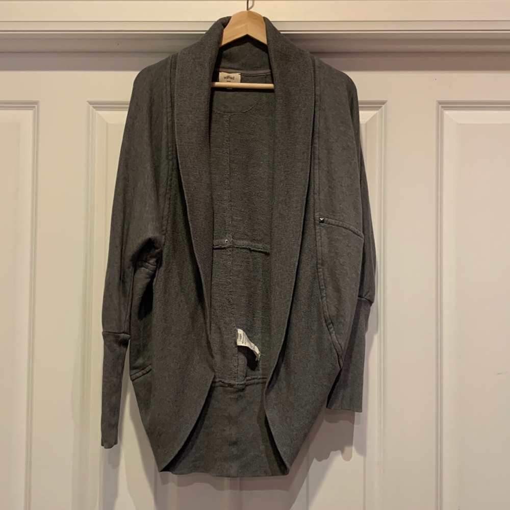 Aritzia Wilfred Diderot Gray Cocoon Cardigan Rock-stud Small